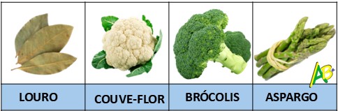 brócolis, couve-flor, aspargos
